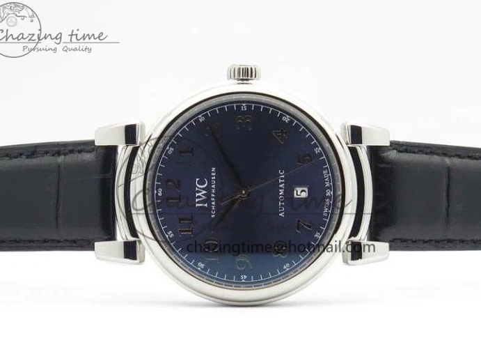 MIROTIME 0209 Da Vinci IW356601 SS TW 1:1 Best Edition Blue Dial On Black Leather Strap A Durable 7239